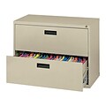 MBI 2-Drawer Lateral File Cabinet, Locking, Letter/Legal, Putty, 30 (M202LPU)