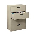 MBI 4-Drawer Lateral File Cabinet, Locking, Letter/Legal, Putty, 36 (M304LPU)