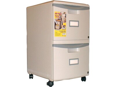 Storex 2-Drawer Mobile Vertical File Cabinet, Letter/Legal Size, Lockable, 26H x 14.75W x 18.25D,