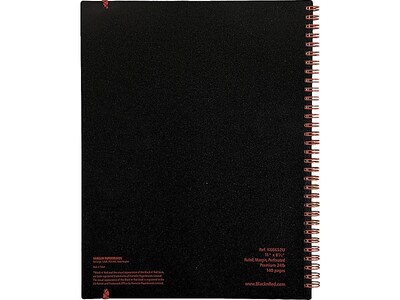 ACCO Black n' Red 1-Subject Professional Notebooks, 8.5" x 11", Wide Ruled, 70 Sheets, Black (K66652)