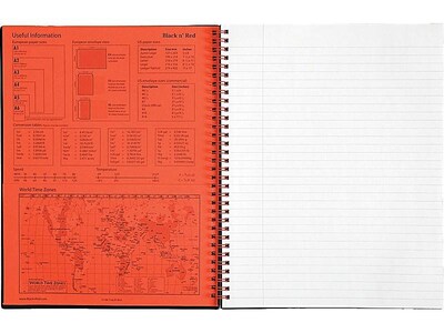 ACCO Black n' Red 1-Subject Professional Notebooks, 8.5" x 11", Wide Ruled, 70 Sheets, Black (K66652)
