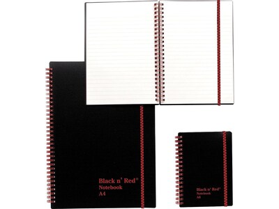 ACCO Black n' Red 1-Subject Professional Notebooks, 8.5" x 11", Wide Ruled, 70 Sheets, Black (K66652)