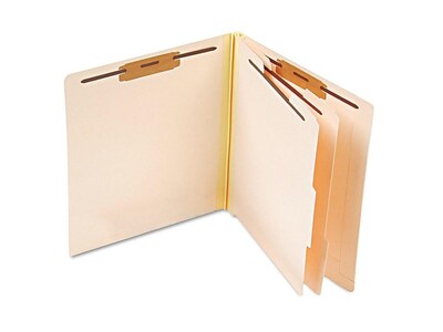 Pendaflex End Tab Classification Folder, 2-Dividers, 2 Expansion, Letter Size, Manila, 10/Box (PFX