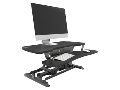 VersaDesk PowerPro 36W Adjustable Standing Electric Desk Converter with Keyboard Tray & USB Port, Black (SP7643624-00-01)