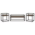 Bush Furniture Anthropology Coffee Table with Set of 2 End Tables, Rustic Brown Embossed (ATH001RB)