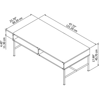 kathy ireland® Home by Bush Furniture Ironworks Coffee Table, Vintage Golden Pine (KI50111-03)