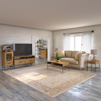 kathy ireland® Home by Bush Furniture Ironworks Coffee Table, Vintage Golden Pine (KI50111-03)