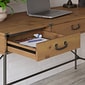 kathy ireland® Home by Bush Furniture Ironworks 60W Writing Desk with Drawers, Vintage Golden Pine (KI50105-03)