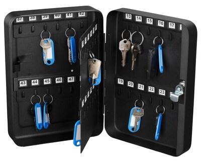 AdirOffice 48 Key Key-Lock Cabinet, Black (681-48-BLK)
