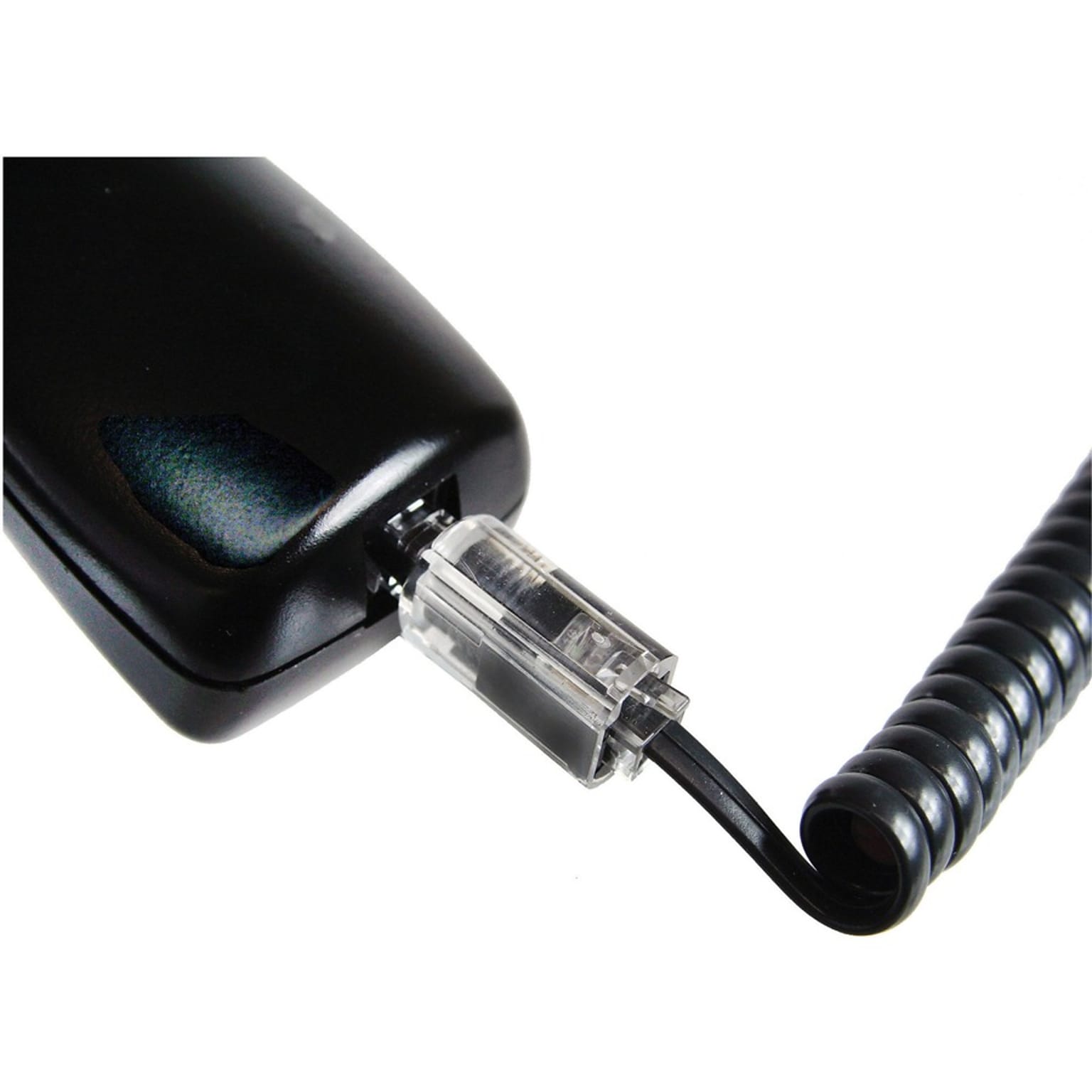 Softalk® Rotating 360 Telephone Cord Detangler, Clear/Black