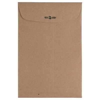 JAM Paper 6" x 9" Open End Catalog Envelopes with Clasp Closure, Brown Kraft Paper Bag, 10/Pack (563120844D)