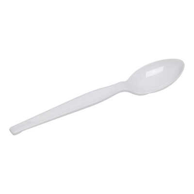 Dixie Plastic Teaspoon, Heavy-Weight, White, 1000/Carton (TH217)