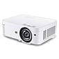 ViewSonic 3700 Lumens WXGA Networkable Short Throw Projector, White (PS600W)