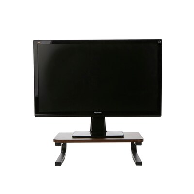 Mind Reader Wood Top Monitor Stand, Sturdy Laptop Riser, Desktop Stand, Desktop Monitor Stand Organizer, Brown (WOODMON-BRN)