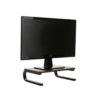 Mind Reader Wood Top Monitor Stand, Sturdy Laptop Riser, Desktop Stand, Desktop Monitor Stand Organizer, Brown (WOODMON-BRN)