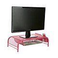 Mind Reader Network Collection Metal Mesh Monitor Stand with Drawer, Up to 24 Monitor, Pink (MESHMO