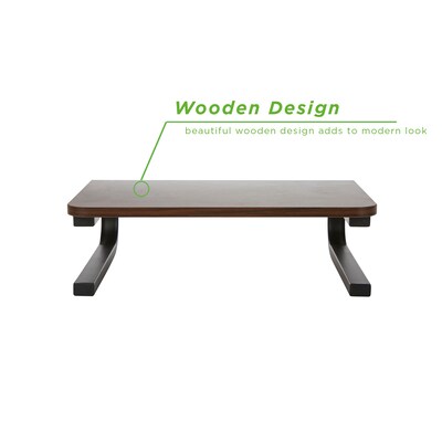Mind Reader Wood Top Monitor Stand, Sturdy Laptop Riser, Desktop Stand, Desktop Monitor Stand Organizer, Brown (WOODMON-BRN)