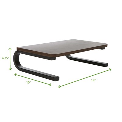 Mind Reader Wood Top Monitor Stand, Sturdy Laptop Riser, Desktop Stand, Desktop Monitor Stand Organizer, Brown (WOODMON-BRN)