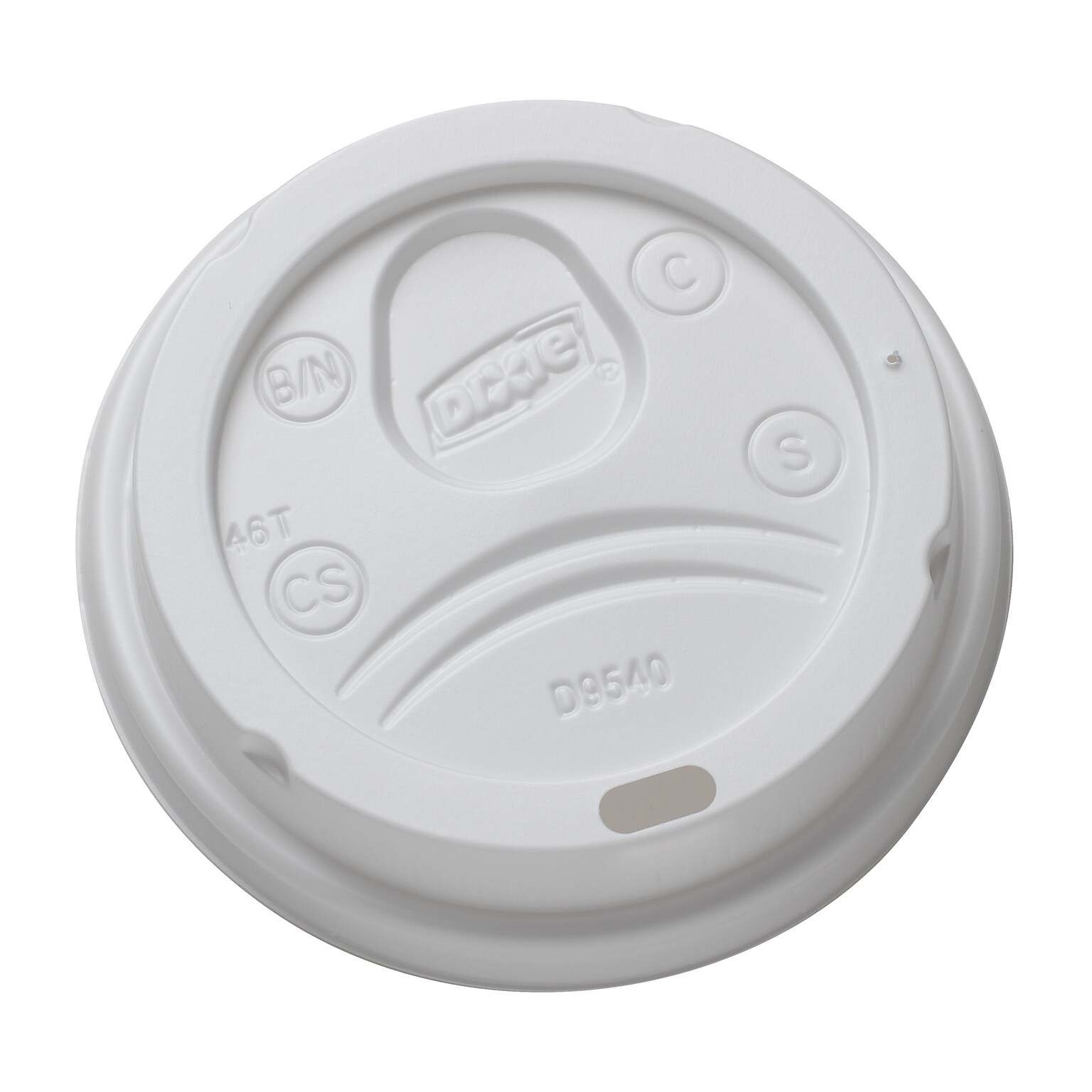 Dixie Dome Plastic Hot Cup Lids, 10 oz., White, 1000/Carton (DL9540)