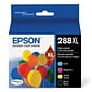 Epson T288XL Black/Cyan/Magenta/Yellow High Yield Ink Cartridge, 4/Pack (T288XL-XCS)