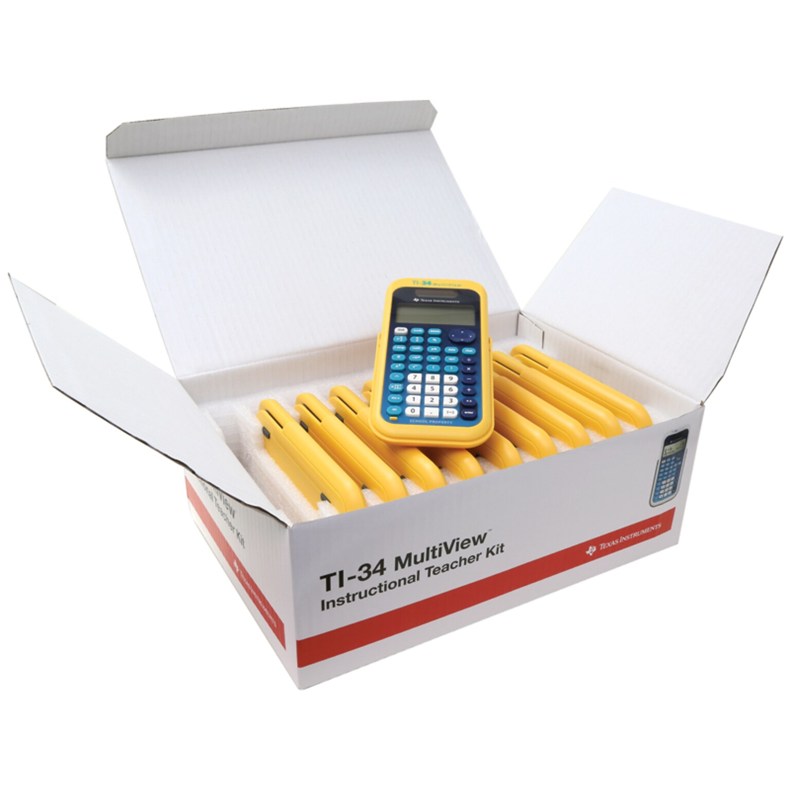 Texas Instruments Multiview TI-34 16-Digit Scientific Calculator, Yellow/Blue, Teacher 10 Pack