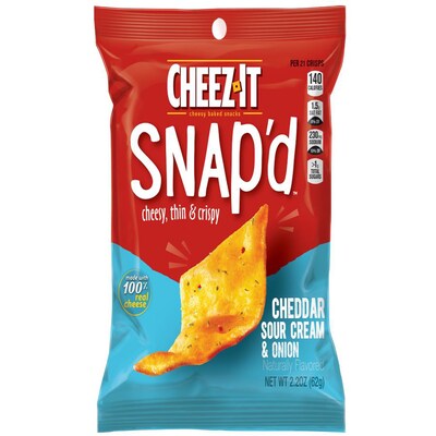 Cheez-It Snapd Sour Cream and Onion Crackers, 2.2 oz., 6 Packs/Box (KEE11460)