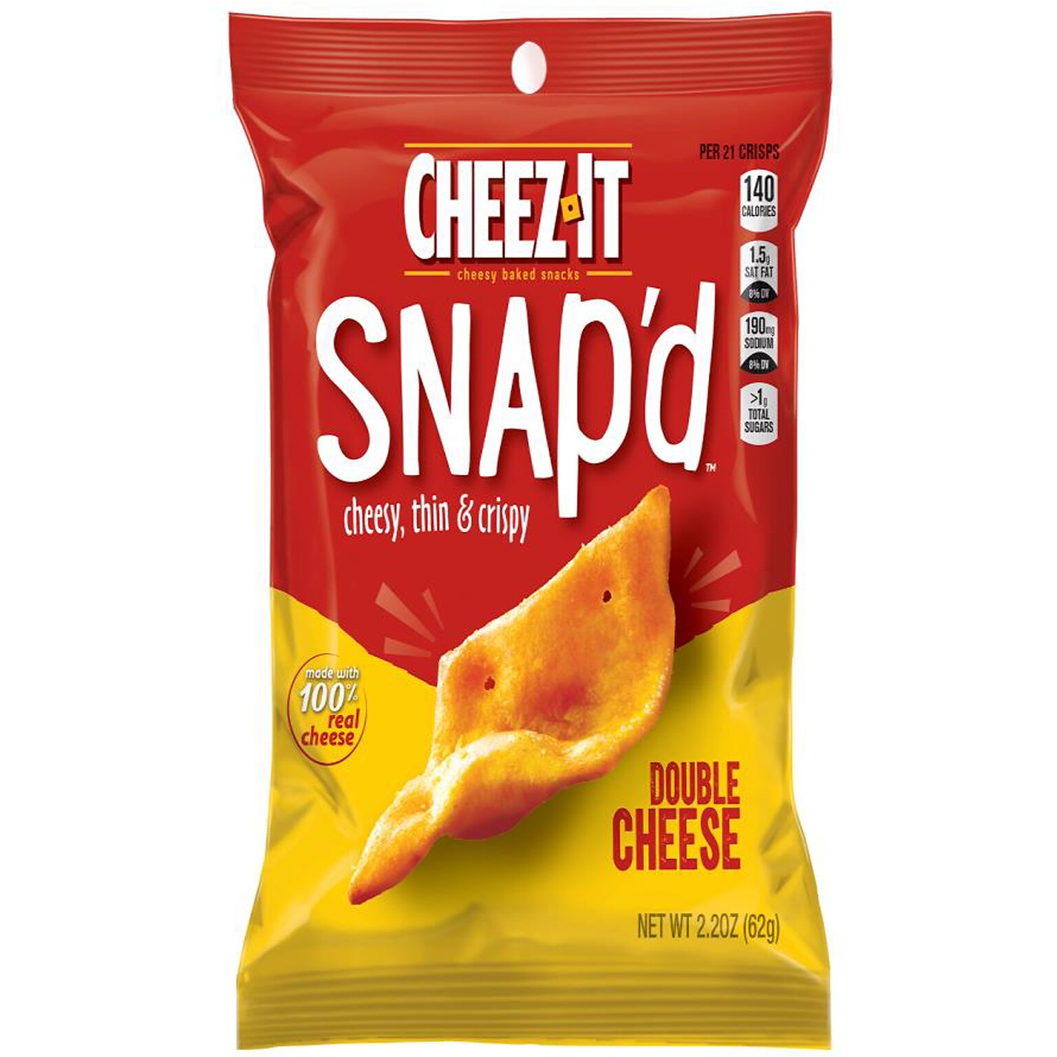 Cheez-It Snapd Double Cheese Crackers, 2.2 oz., 6 Packs/Box (KEE11422)