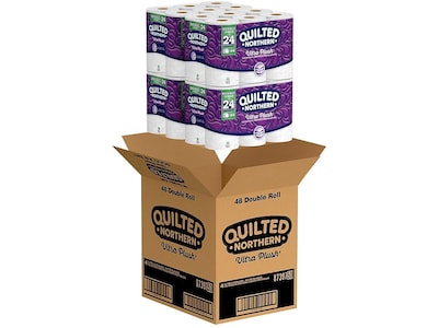 Quilted Northern Ultra Plush 3-Ply Standard Toilet Paper, White, 154 Sheets/Roll, 48 Rolls/Carton (87173)