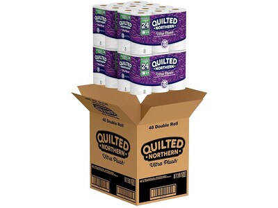 Quilted Northern Ultra Plush 3-Ply Standard Toilet Paper, White, 154 Sheets/Roll, 48 Rolls/Carton (87173)