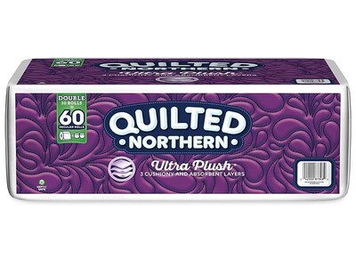 Quilted Northern Ultra Plush 3-Ply Standard Toilet Paper, White, 165 Sheets/Roll, 30 Rolls/Carton (871925)
