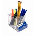 Azar 4 Cube Pencil Holder with Divider & Business Card Pocket, 2/Pack (556356)