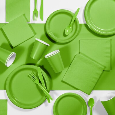 Creative Converting Touch of Color Tableware Party Kits, Fresh Lime Green, 245 Piece (DTC3123C2A)