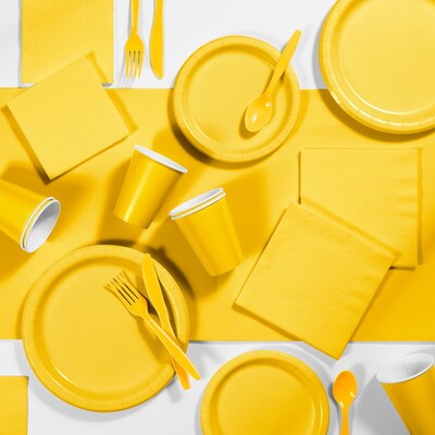 Creative Converting Touch of Color Tableware Party Kits, School Bus Yellow, 245 Piece (DTC3269X2A)