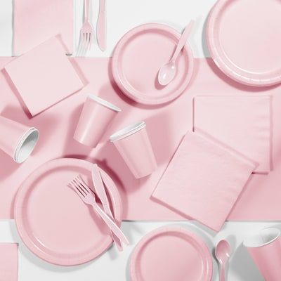 Creative Converting Touch of Color Tableware Party Kits, Classic Pink, 245 Piece (DTC3274X2A)