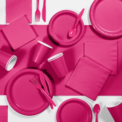 Creative Converting Touch of Color Tableware Party Kits, Hot Magenta, 245 Piece (DTC3277X2A)