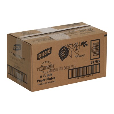 Dixie Pathways Medium-Weight Paper Plates, 6 7/8, 500/Carton (UX7WS)