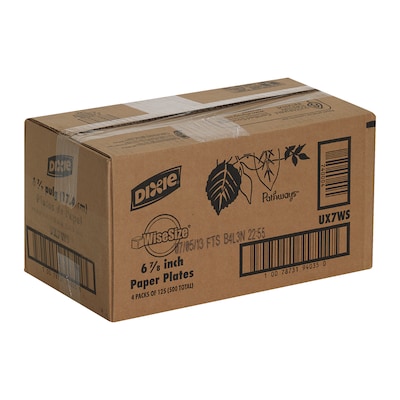 Dixie Pathways Medium-Weight Paper Plates, 6 7/8, 500/Carton (UX7WS)