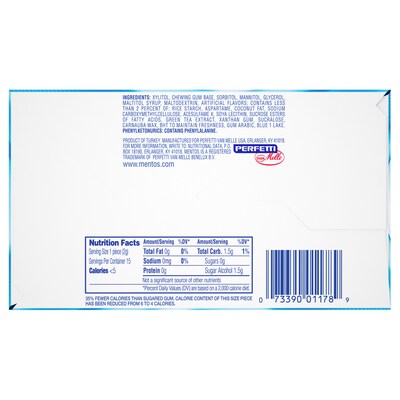 Mentos Pure Fresh Sugar Free Mint Gum, 10/Box (VAM1463620)