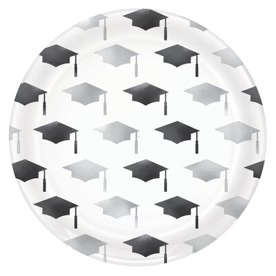 Amscan Grad Cap Graduation Food & Beverage Accessories, 10.5 in. Plastic Coupe Plates (430867)