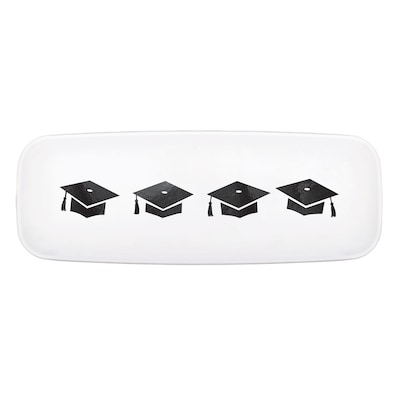 Amscan Grad Grid Graduation Food & Beverage Accessories, Long Plastic Platter, 5 Pack(430870)
