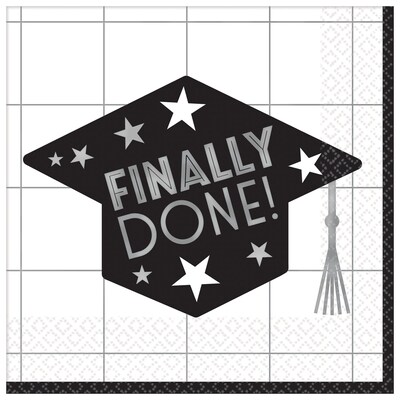 Amscan Grad Grid Graduation Food & Beverage Accessories Lunch Napkins, 3 Pack (712289)