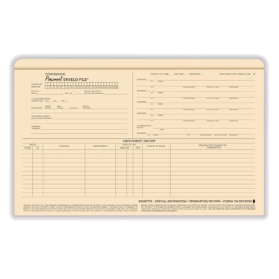 ComplyRight Confidential Personnel Envelo-File, Legal Size, 25/Pack (A0731)