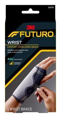 3M FUTURO Reversible Splint Wrist Brace, Adjustable, Black/Gray (10770EN)