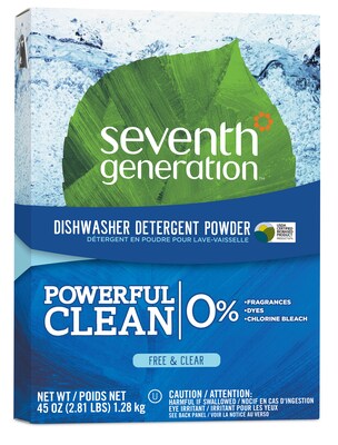 Seventh Generation Powerful Clean Powder Dishwasher Detergent, Unscented, 45 oz., (SEV 22150)