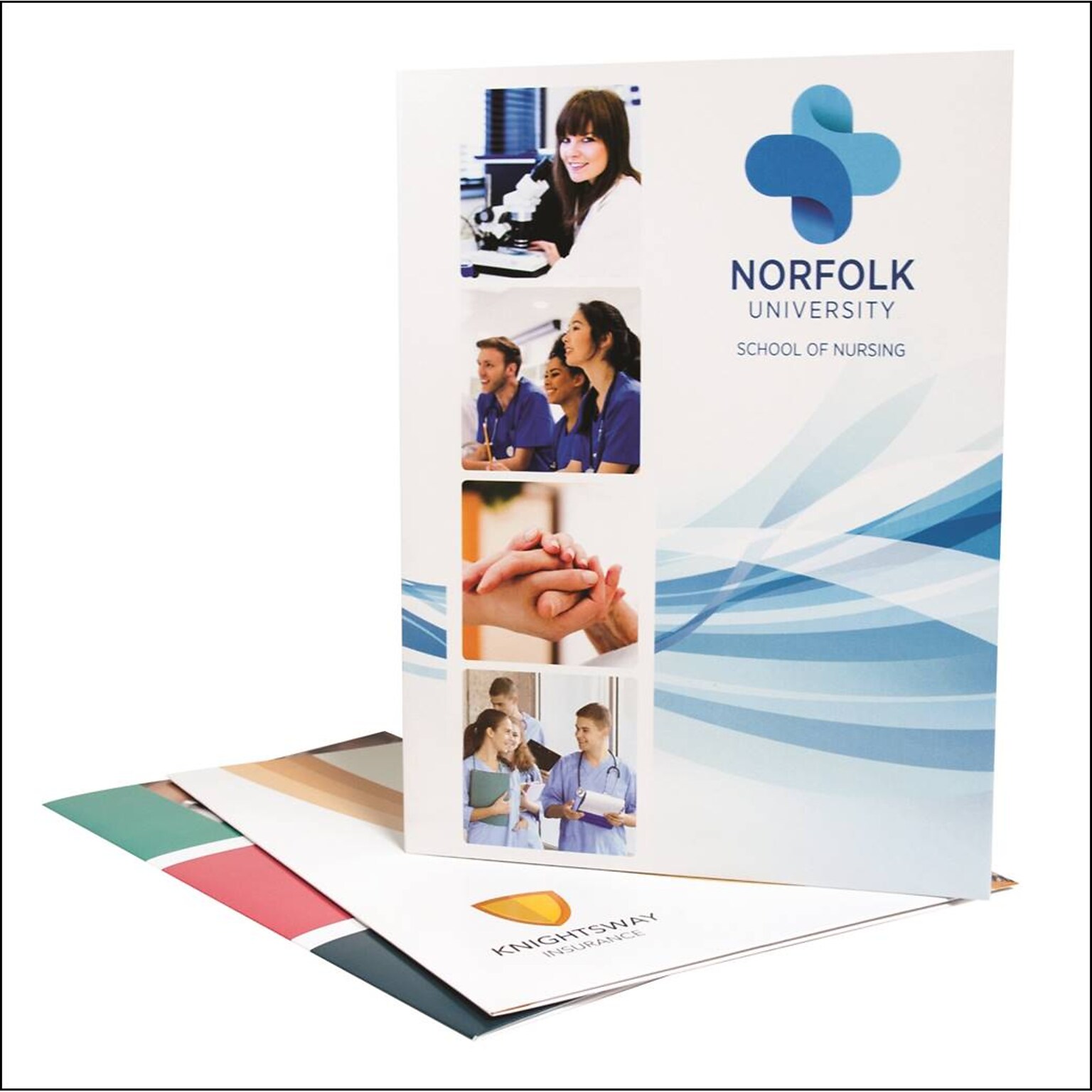 Custom Standard Two Pocket Presentation Folders, 9 x 12, White Semi-Gloss 12 Pt. C1S, Full Color Printing, 50/Pack