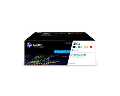 HP 410A Black/Cyan/Magenta/Yellow Standard Yield Toner Cartridge, 4/Pack