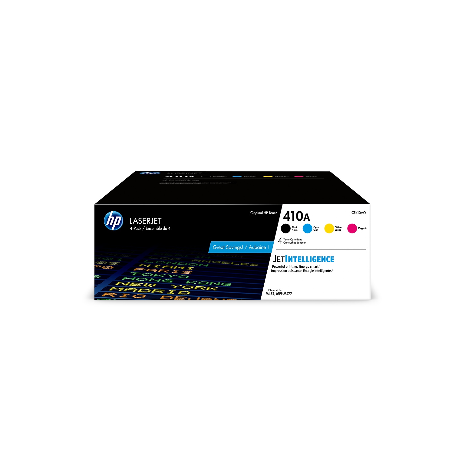 HP 410A Black/Cyan/Magenta/Yellow Standard Yield Toner Cartridge, 4/Pack