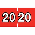 Medical Arts Press® Large Compatible Red Year Roll Labels; 2020, 500/Roll