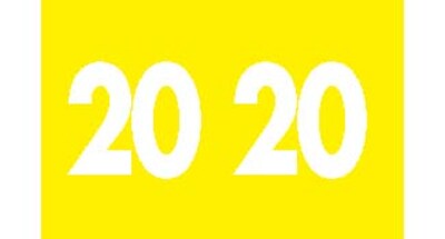 Medical Arts Press® Col'RTab® Compatible Year Sheet Labels; 2020, Yellow, 250/Pk