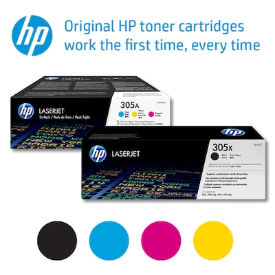 HP High Yield Black/ HP 305A Cyan/Magenta/Yellow LaserJet Toner, Multi-pack (4 pack) |